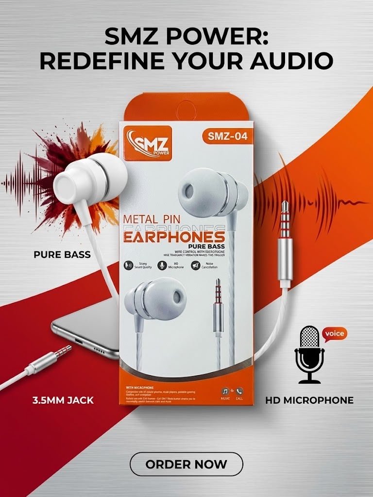 SMZ Power Metal Pin Earphones